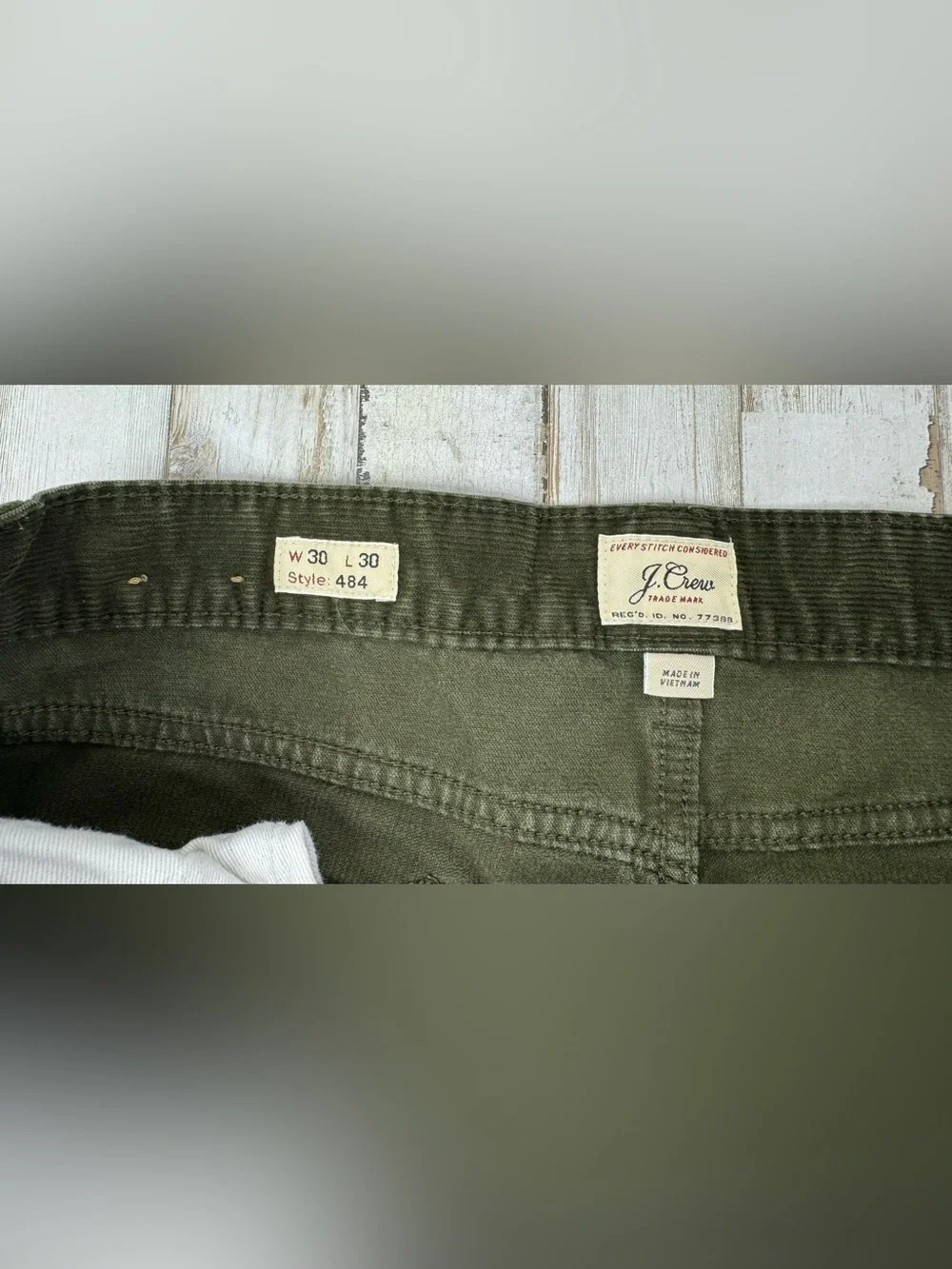 J Crew Corduroy Pants Mens 31x29 Green 484 Slim Fit